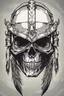 Placeholder: WARRIOR skull helmet, comic style, portrait
