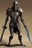 Placeholder: medieval knight walking dramatically forward, sword in hand. A skeleton on his back.