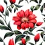 Placeholder: painting of a red flower , single flower in white background