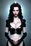 Placeholder: Christina Hendricks as evil queen in black leather gown, cleavage, angry, unreal 5, octane render,cinema4d, dynamic lighting, dramatic lighting, 4k, redshift render, highly detailed, hyper realistic