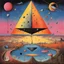 Placeholder: by Joan Miro and Tamasz Setowski, Pink_Floyd album cover art, what did you dream - we told you what to dream, album cover art, sharp colors, eerie, smooth, surreal, THE MACHINE