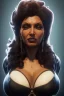 Placeholder: Pam Grier as evil queen in black leather, leather, busty, cleavage, angry, stern look. character design by cory loftis, fenghua zhong, ryohei hase, ismail inceoglu and ruan jia. unreal engine 5, artistic lighting, highly detailed, photorealistic, fantasy