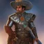 Placeholder: portrait,"Insanely detailed photograph of an armored mariachi warrior", intricate chainmail charo,colorful Sombrero,elegant cape, highly detailed D20, digital painting, artstation, concept art, smooth, sharp focus, illustration, art by artgerm and greg rutkowski and alphonse mucha, 8 k