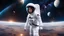 Placeholder: (8k, RAW photo, best quality, masterpiece:1.2), (realistic, photo-realistic:1.37), (1girl, in the air), full body, deep depth of space, universe background, Mysterious planet,(white shirt, white shorts),1 planet,((Astronaut helmet,reflective)),