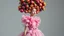 Placeholder: High fashion photography of a model in a Tim Walker and Alexander McQueen style pink plum dress, studio lighting, large-scale headdress with many fruits, wide shot, highly detailed, hyperrealistic, cinematic photography - ar 9:16. High fashion photo shoot of a model in a Tim Walker style pink plum dress, intricate headdress made of conceptual plum fruit sculptures