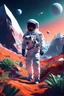 Placeholder: (((close midshot))), (((low poly art:2))), (astronaut), ultra detailed illustration of an environment on a dangerous:1.2 exotic planet with plants and wild (animals:1.5), (vast open world), astroneer inspired, highest quality, no lines, no outlines candid photography. by Lekrot