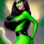 Placeholder: ultra detailed fullbody portrait of Shego, wearing skintight Black costume, extremely detailed digital painting, intrincate, extremely detailed smiling face,crystal clear Big Green eyes, in the style of Adam Hughes , mystical colors , perfectly centered image, perfect composition, rim light, beautiful lighting,8k, stunning scene, raytracing