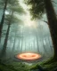 Placeholder: A Epic circular biomechanical fire ring portal, in middle of surreal hills, surrounded with beautiful cloud mist, huge trees with abnormal shape, oversized trees, art by Jordan Grimmer, high level of details