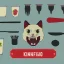 Placeholder: logo skeleton cat face and bartender tools and shaker and spoon