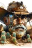 Placeholder: The old Cowboy of the Desert, double exposure cowboy face formed by a old weatheredmud hut with cactus and tumbleweeds around it, watercolor by Jean-Baptiste Monge and Yossi Kotler, Modifiers: sharp focus extremely detailed intricate oil on canvas portrait hyperrealistic high definition crisp quality