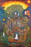 Placeholder: The realm of hungry ghosts; a mashup of the styles of Hundertwasser, Van Gogh, and Klee