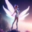 Placeholder: beautiful fairy in a galactic ambiance, transparent wings, delicate colors, finely tuned detail, ultra high definition, 8 k, unreal engine 5, ultra sharp focus