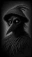 Placeholder: pencil drawing of a scare crow. Spooky, scary, halloween, realistic, black paper