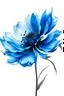 Placeholder: blue flower illustration defined and detailed with white background