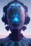 Placeholder: holographic projection of an AI head hovering over an cyberpunk landscape in the distance, a small human walking towards the head, high quality, 4k resolution, high details