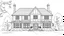 Placeholder: A front elevation fine line drawing of a fantasy Tudor farmhouse.