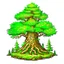 Placeholder: woods pine tree RPG MMO hotkey ability icon painterly