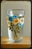 Placeholder: Verre d'eau avec des fleurs brodees, , tintype