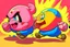 Placeholder: mario fighting buff kirby