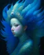 Placeholder: Iridescent, flying insect, scales, wings, blues, textured, intricate, ornate, shadowed, pale muted colors, 3d, highly detailed, deco style, by tim burton, by dale chihuly, by hsiao-ron cheng, by cyril rolando, by h. r. giger $plastic$ grid:true lenoid afremov style, african art, wet, fire