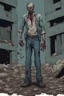 Placeholder: zombie, portrait, comic book, full body, standing