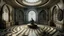 Placeholder: Interior of a circular room with niches cut into the walls, with a mysterious and disturbing air. In the niches there are various objects and creatures and through some of them you can see the outside. The floor is checkered