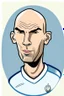 Placeholder: Zinedine Zidane French soccer player cartoon 2d