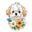 Placeholder: Cute dog flower Art Print sticker white background