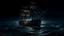 Placeholder: old ship in angery ocean at night help