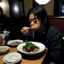 Placeholder: Udon Hotel Restaurant 90s photo man eating