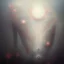 Placeholder: photographic camera in abstract style. fog and smoke in atmosphere. bokeh, lens flare. Dark mood. Dripping paint. oil on canvas, high detailed. beksinski