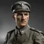 Placeholder: German ww2 late twenties with stubble tank commander in grey uniform realistic digital art