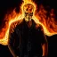 Placeholder: Ultra detailed fullbody Portrait in oil on canvas of GhostRider on fire ,extremely detailed digital painting, extremely detailed face,crystal clear eyes, mystical colors ,perfectly centered image, perfect composition, rim light, beautiful lighting,masterpiece,8k, stunning scene, raytracing, anatomically correct, in the style of Steve Jung and robert e howard and Wizyakuza and Ohrai Noriyoshi and Simon Bisley and uncannyknack.