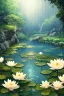 Placeholder: Rain, rocks, gardens, ponds, lotus leaves, lotus flowers