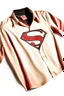 Placeholder: Men's Superman's Vogue Winter Dress Shirt elegant inspired by Superman's emblem design beige tones with dual color on a white background, product catalog photography, soft spot lighting, depth of field, 4k –ar 3:5 –q 2