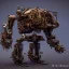 Placeholder: steampunk mech in debris