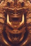 Placeholder: Furious rage, samurai warrior mask, close-up, macro lens, centered camera, intricate details, small minutiae, tiny features, particulars, colorful, 8k, least ambient occlusion, volumetric lighting,