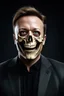Placeholder: Portrait of Elon musk, scary skeleton face