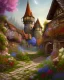 Placeholder: medieval fantasy village with flowers rpg art painterly