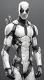 Placeholder: A realistic white Deadpool in a titanium cybernetic suit, detalhado, designe perfeito, alta qualidade arestas perfeitas e simetricas ::n_desenho de estilo, Low-quality imperfection, boneco, game, anime