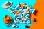 Placeholder: cool fun beach brand beach wear design abstract objects like havana brand full page like basqiat