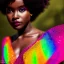 Placeholder: full body shot, masterpiece, best quality, child, dark skinned, sparkling eyes, fluorescent skin, colorful makeup, afro, highly detailed body, sun light, 4K, RAW, depth of field, high contrast, realistic details, 24mm