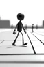 Placeholder: stickman walking down the street