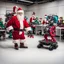 Placeholder: Santa Claus testing robots to work with elves