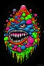 Placeholder: Monster made of ice cream, candy, gum drops, sprinkles tattoo design, traditional tattoo style, t-shirt design, fantasy art, digital painting, clean dark background, 8K by R. crumb, Todd Schorr, Robert Williams, Alex Alemany