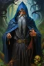 Placeholder: 1970's dark fantasy cover dnd style oil painting of an old herbalist rasputin like hero using a cloack with sport outfits with minimalist far perspective. Magazine.