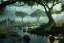 Placeholder: Immersive​ fantasy elven town city in the deep forest with ancient elder tree beautiful nature river 4k full hd