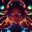 Placeholder: Cosmic dream face, woman, neon, abstract, amazing shadow and lightning, 4k, cinematic, glowing eyes, cosmic, face, dream, space, stars, amazing, art, glowing, fire