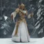 Placeholder: smooth hyper realistic, beautiful Japanese snow knight robot in crown, pale colors, dark cosmos background, extremely sharp detail, finely tuned detail, ultra high definition, 8 k, unreal engine 5, ultra sharp focus, accurate sword wings, positive smile, lot of details, fit within portrait, Ambiance winter, perfect composition, perfect hair, perfect hands, finger up gestures