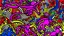 Placeholder: A purple fiery shadow realm designed in Indian Gond art painted by Keith Haring
